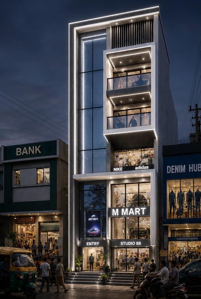 SANSAR Business Centre night render